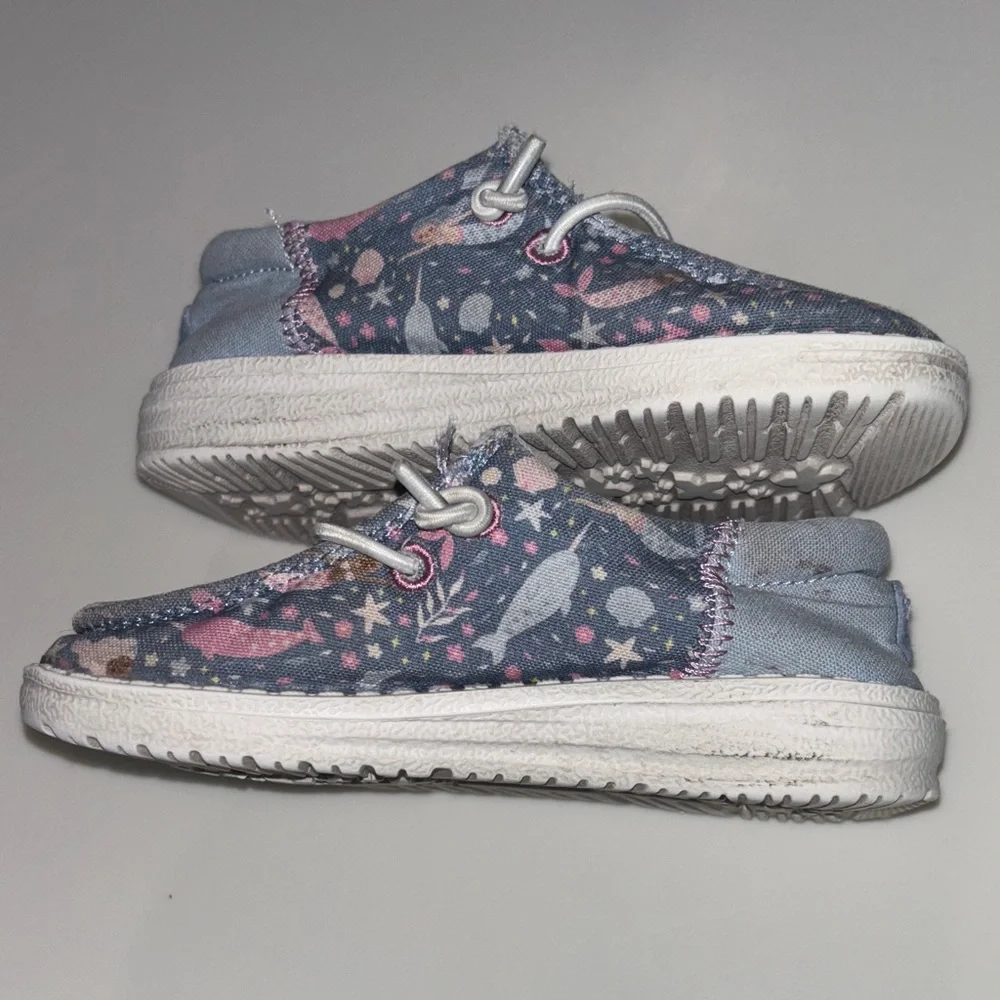 Hey Dude mermaid narwhal Wendy slip on shoes 25 8-8.5 toddler